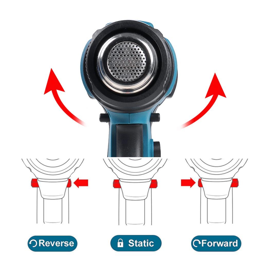 21V 1200W Adjustable Cordless Handheld Hot Air Guns Temperatures With 2 Nozzles Electric Heat Guns For Lithium Battery