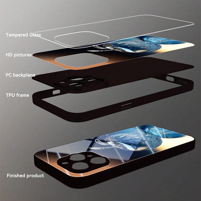 Gradient Kristall Apfel Muster Gehärtetes Glas Material Handyhülle Für Samsung Galaxy S25 S24 S23 Ultra Plus FE Stoßfeste Abdeckung