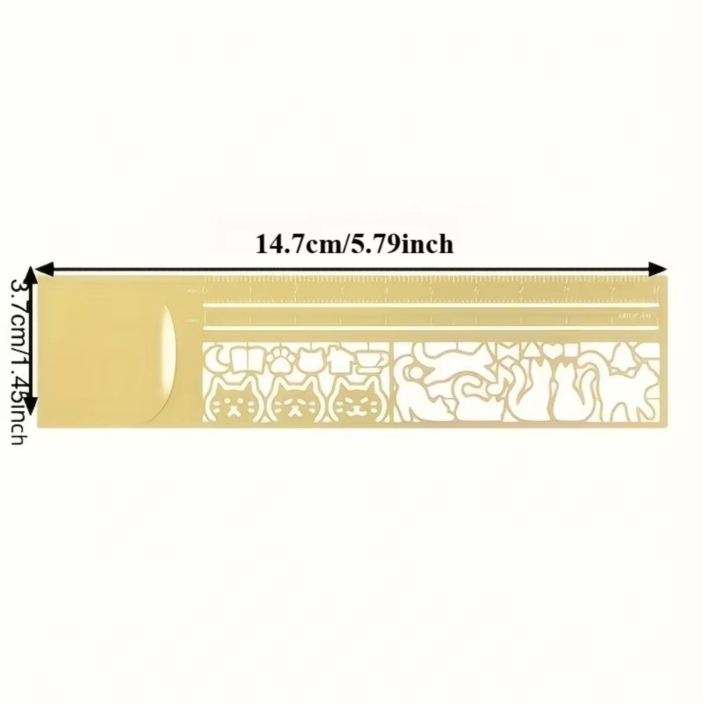 1pc Cute Cat Pattern Double-Sided Bookmark Ruler Precise Stationery for Diary Planning Book Note Taking-Creative Stationery Tool