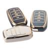 4-Button Key Fob Cover for Toyota Full Cover Key Fob Case Gold Edge Car Key Protection Cover Key Fob Shell Smart Remote Key Case