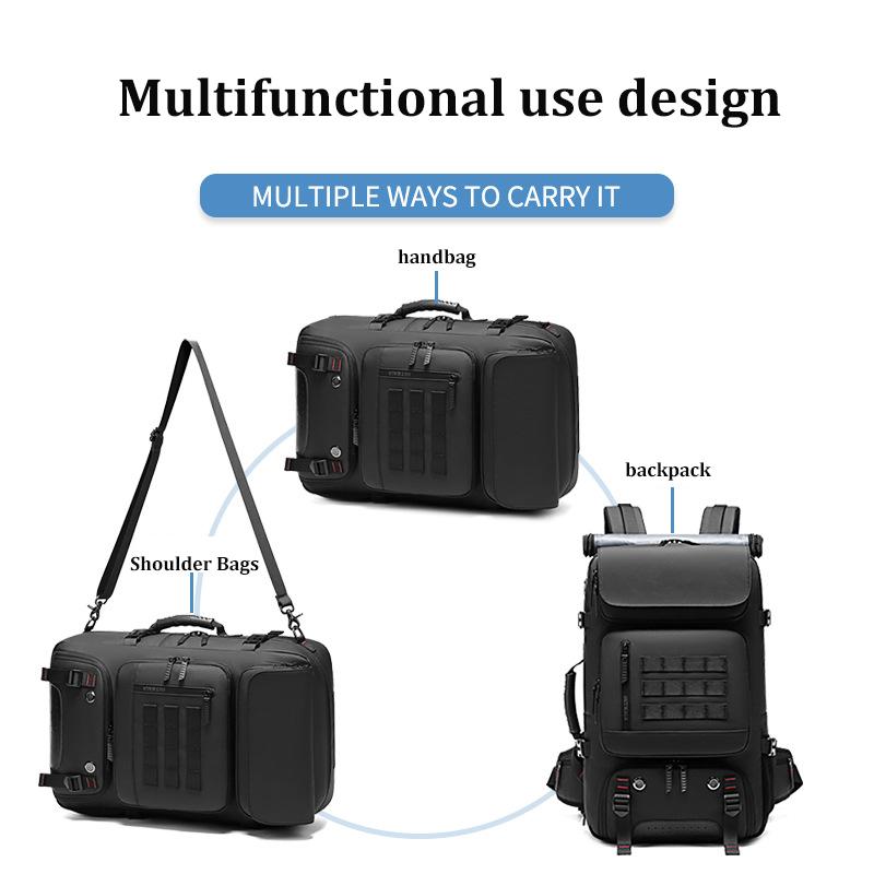 Herren Reiserucksack wasserdicht 17 Zoll Business Laptop Rucksack mit separatem Schuhbeutel USB-Aufladung 50L Outdoor Wanderrucksack