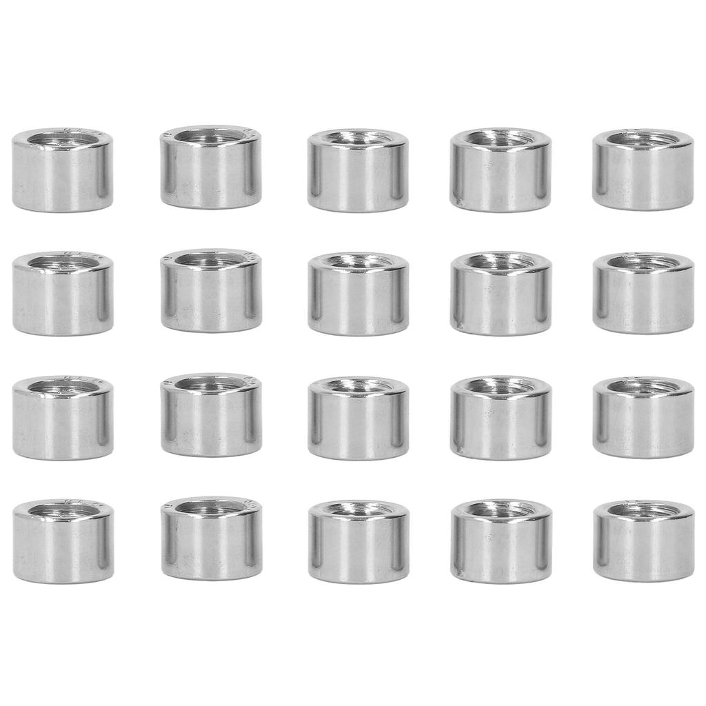 20Pcs M8 Female Thread Round Coupling Nut Threaded Cylindrical Coupling Nut Kit for Machine Maintenance