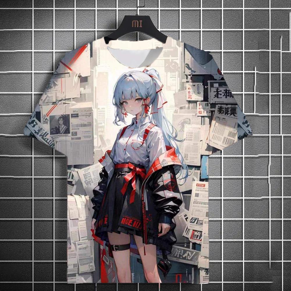 Warrior Katana Girl's 3D Printed Personalized Anime T-shirt