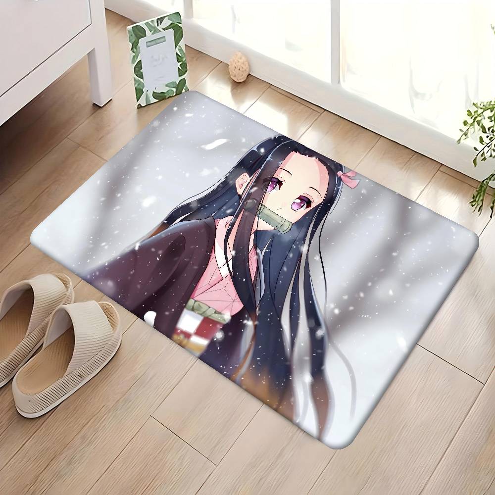 1PC Anime Charater Nezuko Door Mat Washable Non-Slip Living Room Sofa Chairs Area Mat Kitchen Doormat Area Rug