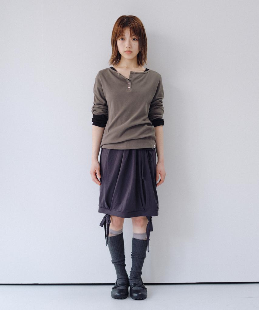Ohesio Basic Ribbed V-Neck Long Sleeve, Black