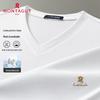 MONTAGUT Men's Summer V-Neck Silk Blend Short Sleeve T-Shirt