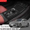 Car Interior Sticker For BYD HAN EV 2022 2023 Car Gear Panel Sticker Gear Box Protective Film Carbon Fiber Black Car Accessories