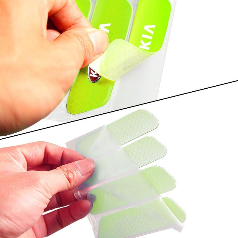 4PCS Car Door Safety Warning Reflective Mark 3D Sticker Car Styling For Kia Ceed Sorento Sportage Niro Optima Picanto Rio Morning Forte K8