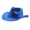 New Gold Silk Western Cowboy Hat Woolen Hat Top Hat Men's and Women's Party Stage Festival Jazz Hat
