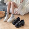 High Heels Chunky Round Toe Ladies Pumps Gothic Mary Jane Japanese Style Lolita Block Heel Loafers On Heeled Women's Shoes