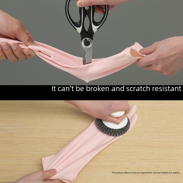 Colorful New Material Latex Dishwashing Gloves for Women - Durable, Sweat-Absorbent, and Easy To Wear & Clean