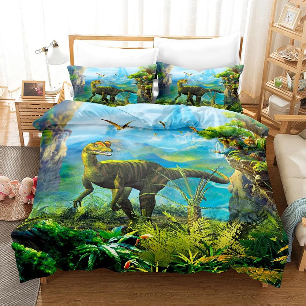 Bedding Set Adults Children Winter Duvet Cover Sets Kids,twin Full Queen King Bedroom Set 3D Dinosaur Housse De Couette