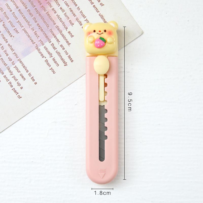 Custom Cute Cartoon Bear Utility Knife for Paper Cutting and Unboxing - Ideal for Students and Offices