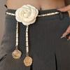 1PC Camellia Waist Chain Accessories For Women's Fashion Flower Chain Waist Belt Decoration Dress Chain