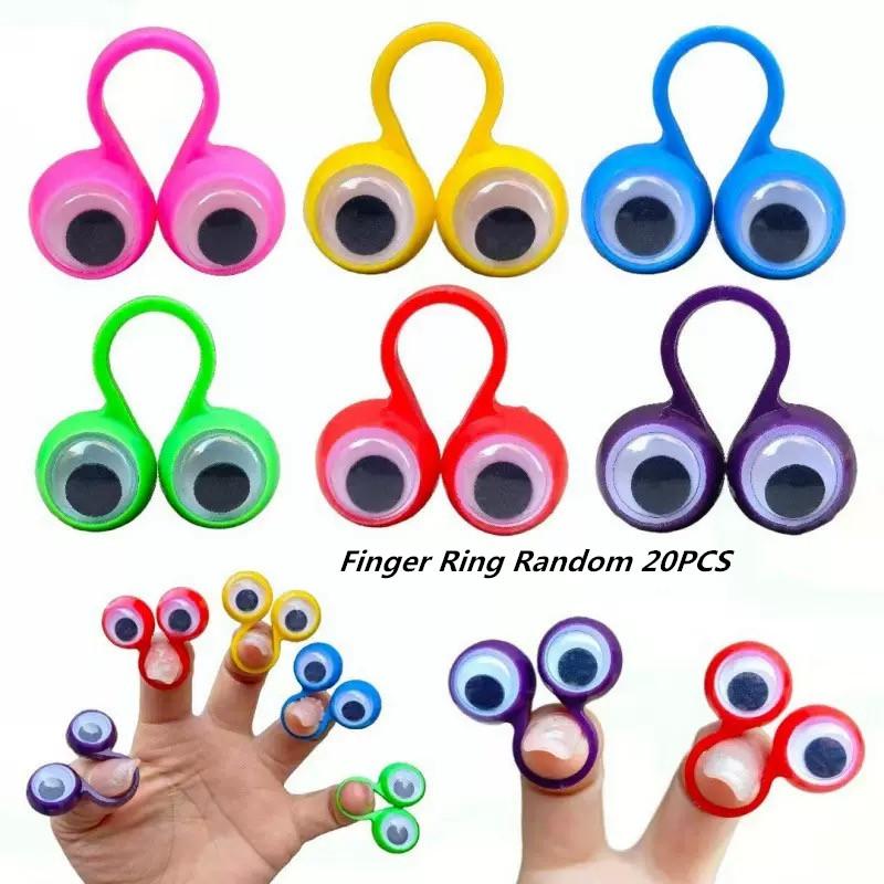 Funny Wiggle Eyeball Finger Puppet Plastic Rings Party Favor Toys For Kids Practical Jokes Games Gifts Birthday Decor