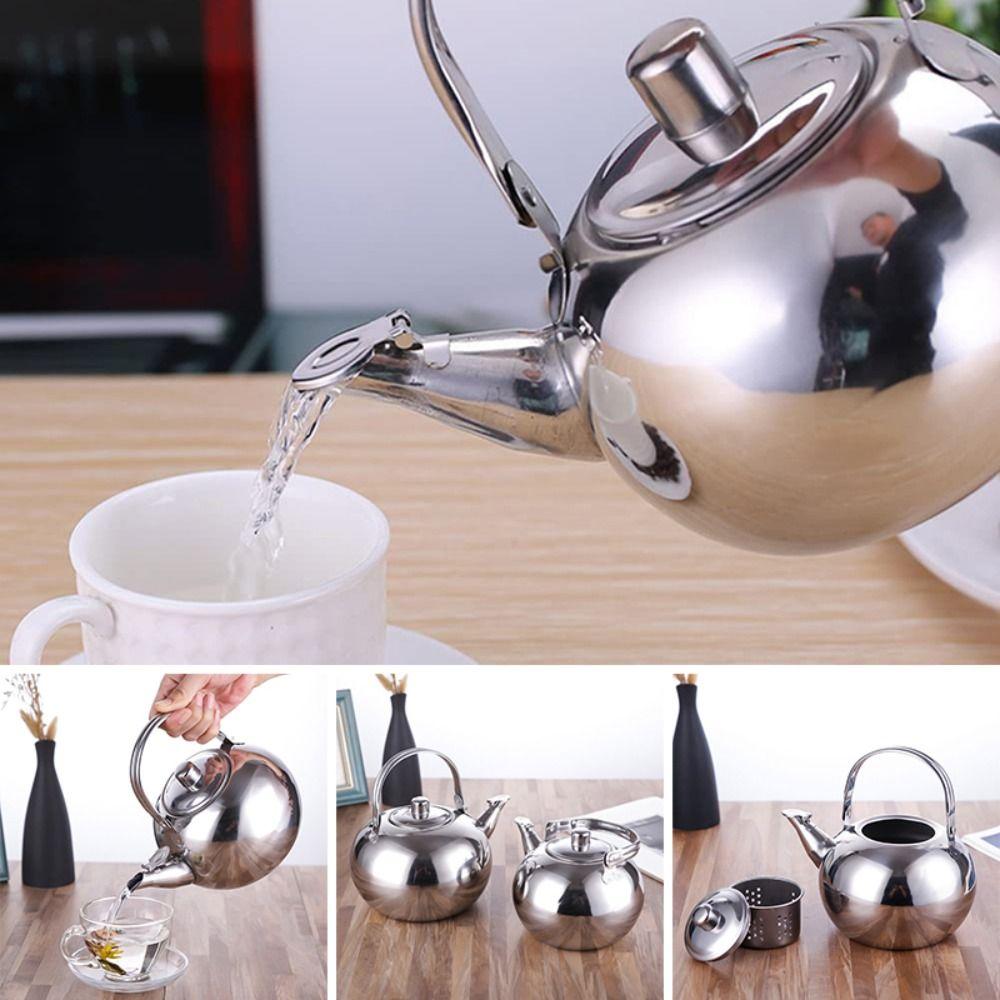 Stainless Steel Water Kettles with Infuser Filter Teapot Portable Oolong Tea Jug  Home Office
