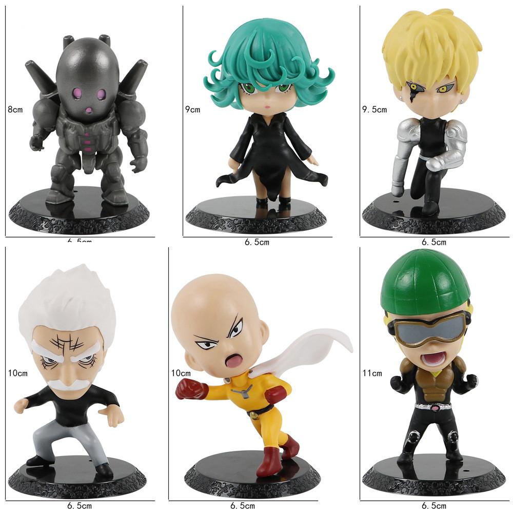 6 Stück/1 Set Anime One Punch Saitama Figur Genos Set Spielzeug Schrecklicher Tornado Mumen Rider Modell Spielzeug Geschenk Schreibtischdekorationen Hobbys