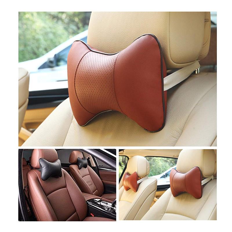 2Pcs/Set Car Headrest Neck Pillows for Head Pain Relief Filled Fiber Universal Car Pillow Interior Styling Universal Cushion Pillow Car Seat Pillow