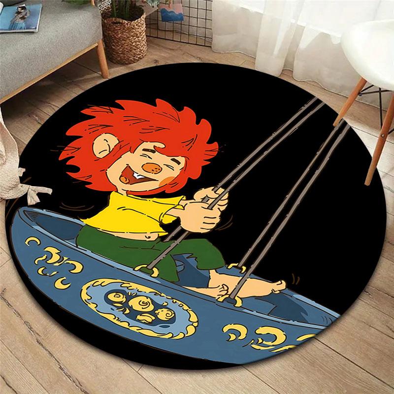 Meister Eder und sein Pumuckl Runder Teppich, Teppich für Wohnzimmer Schlafzimmer Sofa Spielzimmer Dekor, Rutschfeste Fußmatte