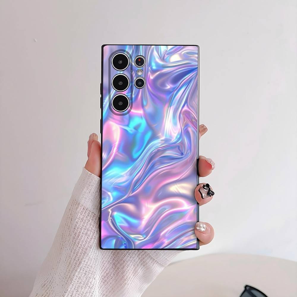 Flowing Light Pattern Phone Case For Samsung Galaxy S25 S24 S22 S23 Ultra S21 S20 Plus 5G Frosted Non-Slip Full Soft Cover