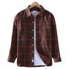 Chemise à carreaux décontractée pour hommes, col rabattu, fermeture à boutons, coupe régulière, doux, sweat-shirt à manches longues, vêtements pour hommes, printemps-automne