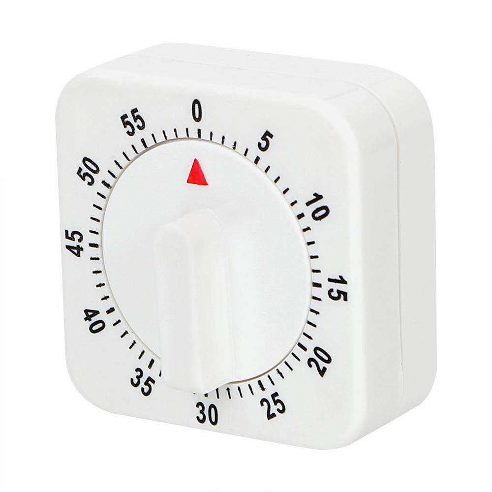 Cooking Tools Countdown Alarm Reminder 60 Minutes Kitchen Timer White Square Practical Mechanical Timer Kitchen Tools
