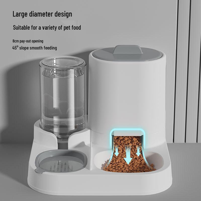 2-in-1 Pet Feeder & Waterer: Automatic Cat & Dog Food and Water Bowl