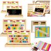 Wooden Educational Board 2-in-1 Double-Sided Magnetic Chalkboard Clock