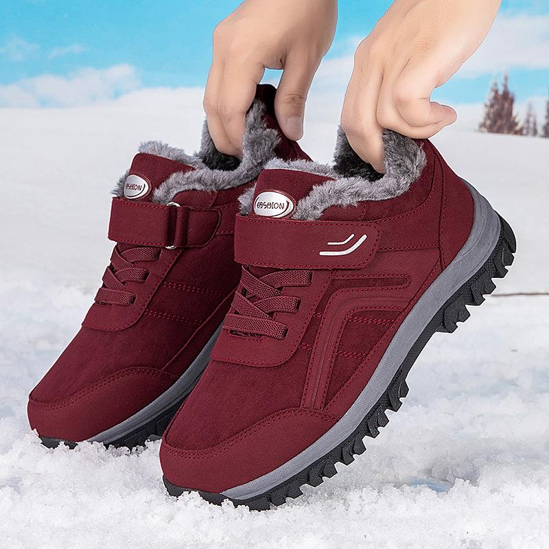 Fleece Schneestiefel weiche Sohle mittlere Baumwollschuhe Vaterschuhe rutschfest verdickt Sportschuhe warm halten