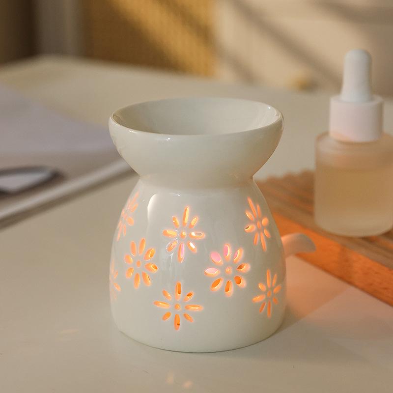 White Porcelain Essential Oil Burner Candle Aroma Diffuser - Ceramic Aroma Lamp 25 New Designs