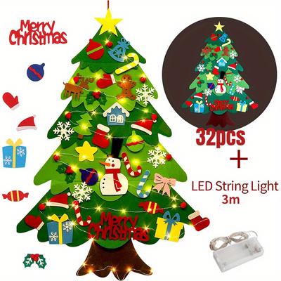 DIY-Weihnachtsbaum mit LED-Lichterkette für Kinder, Weihnachtsgeschenke, Weihnachtsdekoration, Neujahrsparty-Artikel, Weihnachtsdekorationszubehör