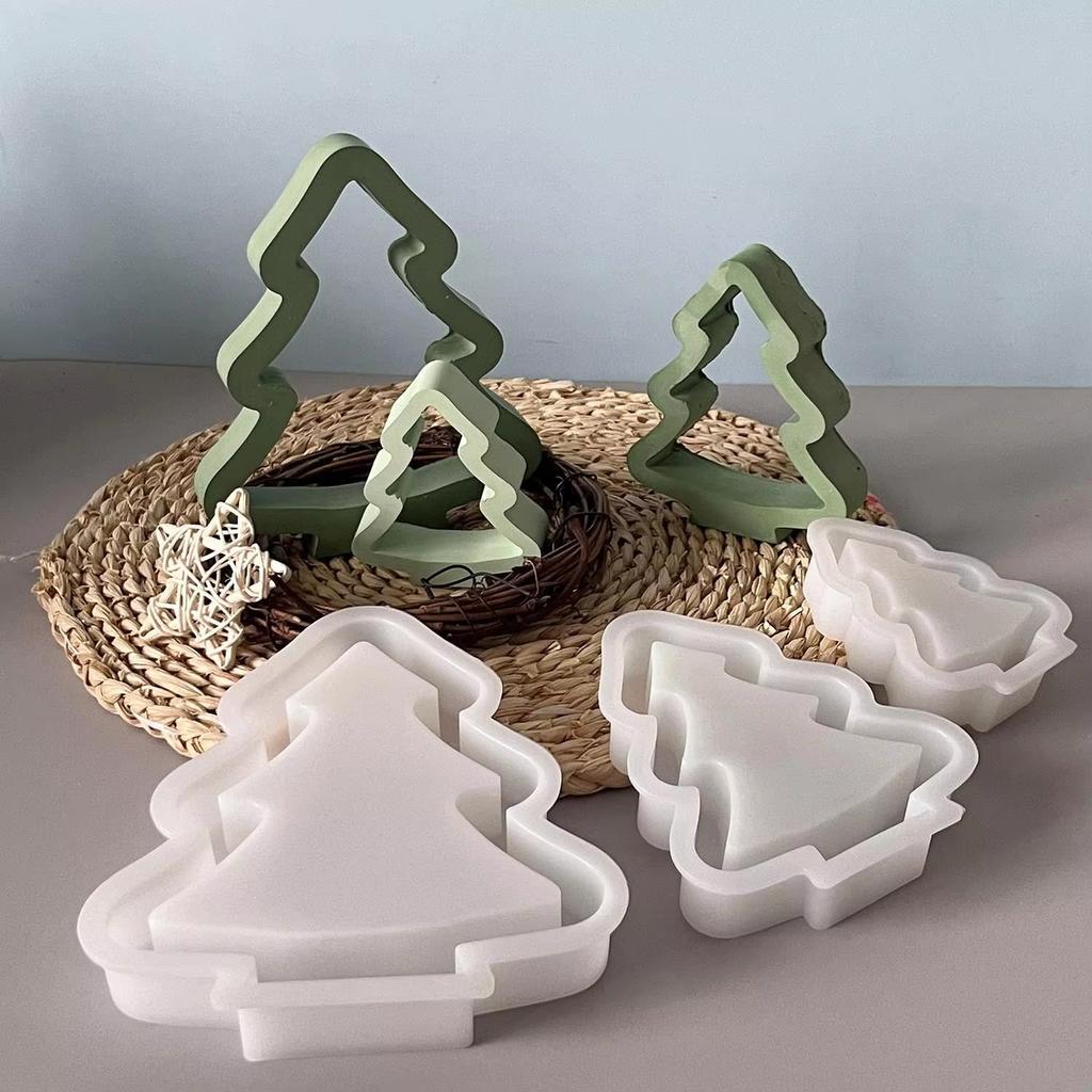 3d Christmas Tree Mold Easy To Clean Wax Casting Mold Resin Plaster Mold Non Toxic For Diy Craft Projects Festive Ornaments Gift