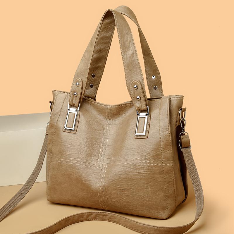 Shoulder Bag Women's Large Capacity Tote Bag Soft Leather Mother Bag Crossbody Handbag Underarm Bag CLE