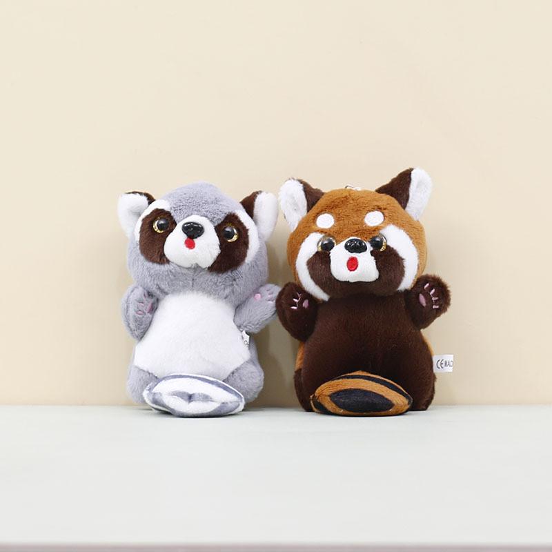 Cute Soft Raccoon Plush Toy Keychain Fluffy Panda Figure For Kids And Adults