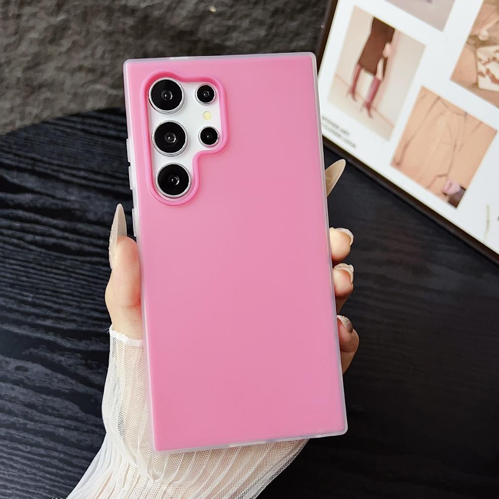 Applicable To Samsung S25ultra Mobile Phone Case Jelly Two In One New S23S24 Solid Color Samsung A56A55 Simple