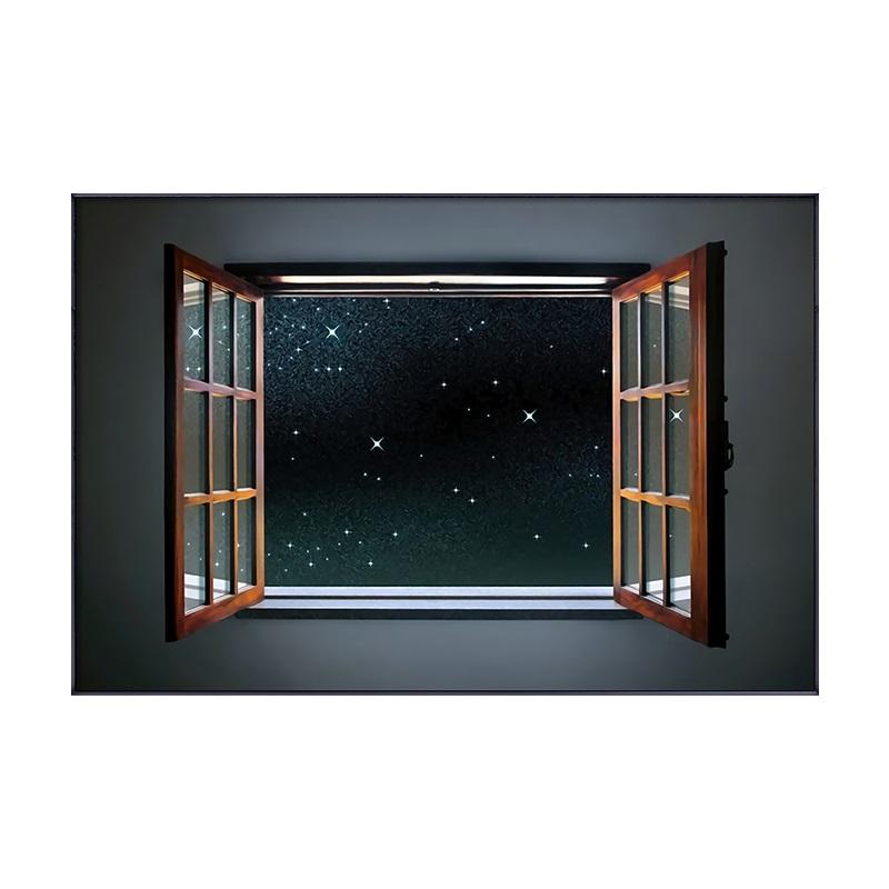 Nordic Landscape Windows View Canvas Painting Posters and Print Night Stars Home Decor Art Wall Pictures for Living Room Bedroom