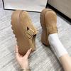Retro Baotou Half-drag Women's Outer Wear 2025 Spring and Autumn New Korean Version of Versatile Lazy Thick-bottomed Muffin Baotou Slippers