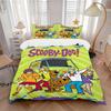 3pcs Scooby Doo Mystery Machine Quilt Cover Set (1 Quilt Cover + 2 Pillowcases Without Pillow Core), High-Definition Printing for Home and Dormitory.F