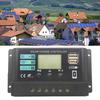 10A 20A 30A PWM Solar Charge Controller 12V 24V PV Regulator + LCD Display Dual Port Controller for Lead-Acid/Lithium Battery