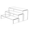 Acrylic Display Risers Clear Tiered Riser Shelf for Perfume, Candles & Jewelry, Adjustable Showcase Stand for Tabletop Exhibitor