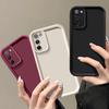 Samsung Galaxy A03S tokhoz Galaxy A02S telefontokhoz Galaxy F02S M02S Matt hátlap Bőr tapintású védelem Ütésálló tok