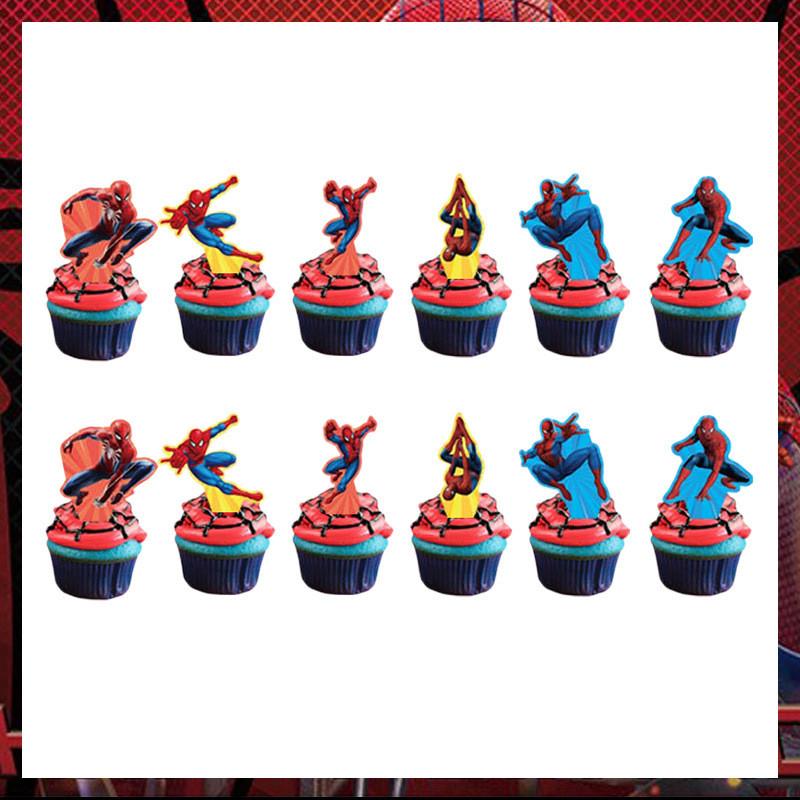 Spider Man Superhero Party Scene Set With Tablecloth Background And Latex Balloons