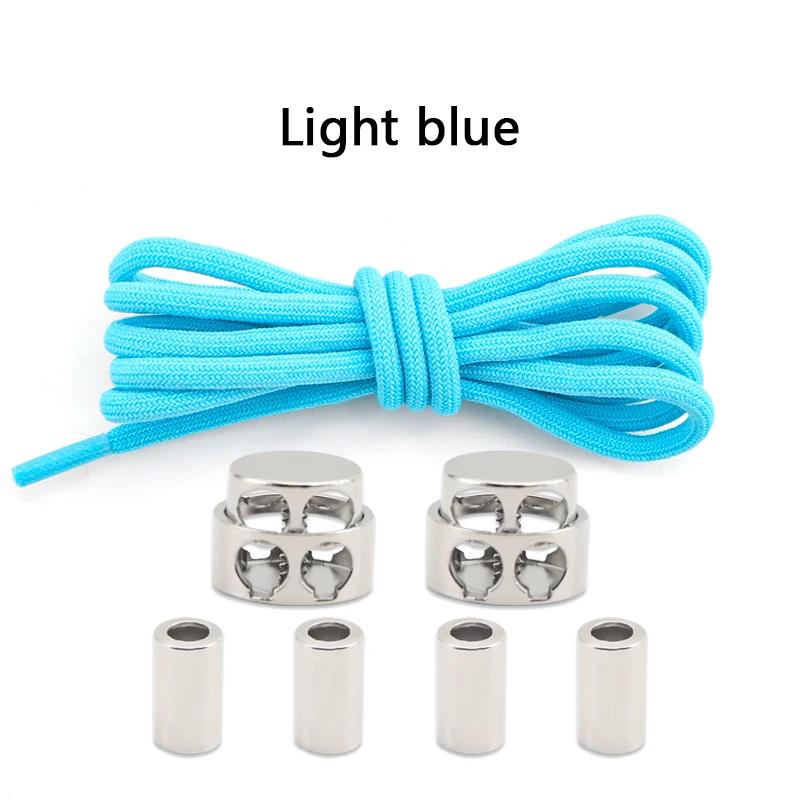 1 Paar Ronde Elastische Veters Sneakers Lock Schoenveters Zonder Strikken Metalen Gesp Veters Kinderen Volwassenen Geen Strik Schoenveters Schoenen Accessoires