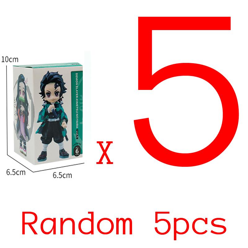 6 Stück Anime Cartoon Figur Dämonentöter Tanjiro Kamado Nezuko Blind Box Statue Modell Ornament Überraschungsgeschenkbox Sammelfigur