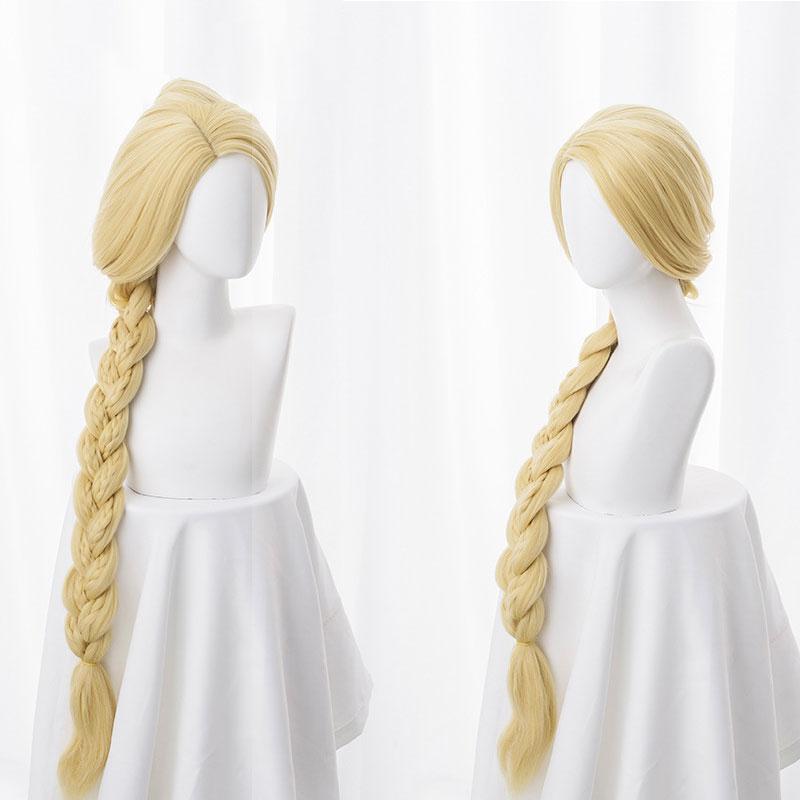 Tangled Prinzessin 120cm 47" Gerade Blond Super Lang Cosplay Perücke Rapunzel Synthetisches Haar Anime Perücke + Perückenkappe KTB