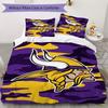 Minnesota Vikings Pattern Bedding Uilt Set Uilt Cover Pillowcase Home Decoration Birthday Gift (1*duvet Cover + 2*pillowcase Without Core)