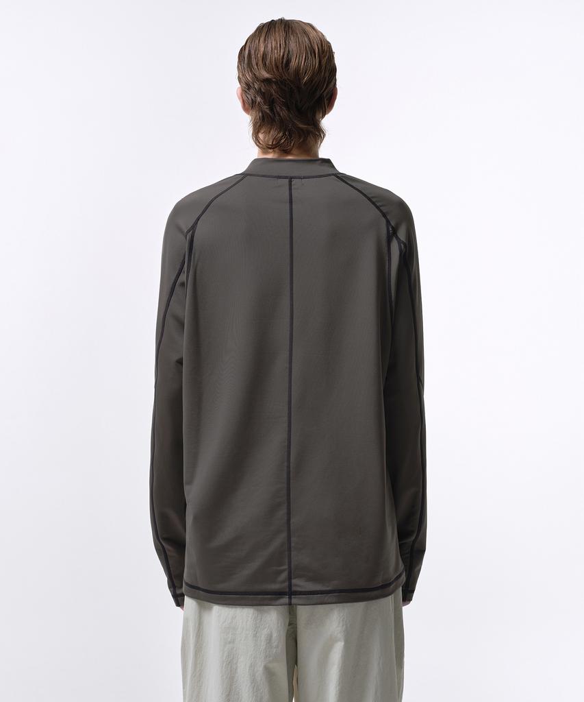 Musinsa Standard [City Leisure] Structured Mock Neck Long Sleeve T-Shirt [Mud Grey]