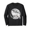 Tricou cu mânecă lungă cu motiv lup Pachet de lupi Prădător design lună plină