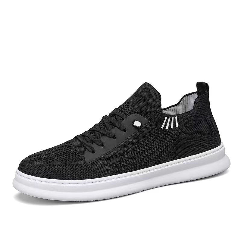 Casual Shoes Summer Fly-woven Mesh Breathable Men's Shoes Fashionable Versatile Low-top Board Shoes Socks Mouth One Pedal Sports Shoes