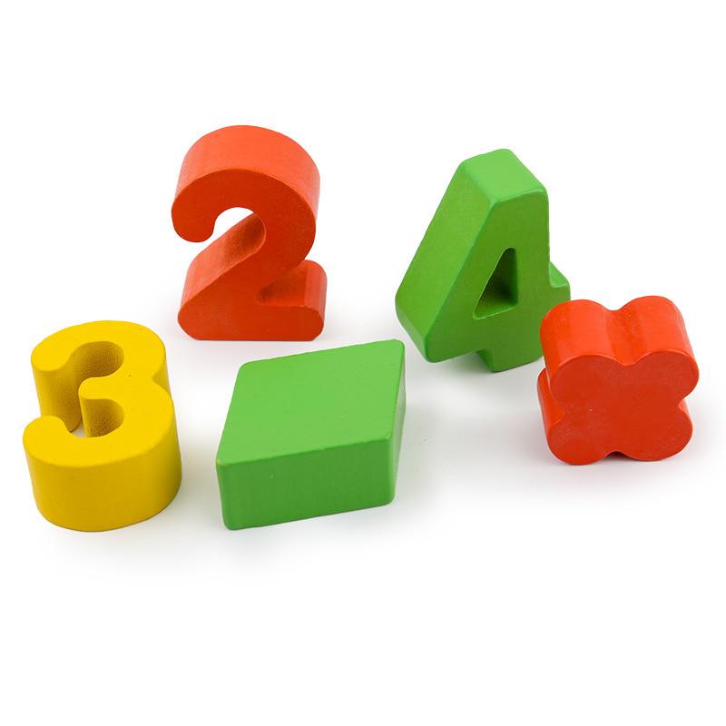 Safe Montessori Coloful Children Preschool Teaching Kids Counting and Stacking Board Wooden Math Toy Learning Educational Toys